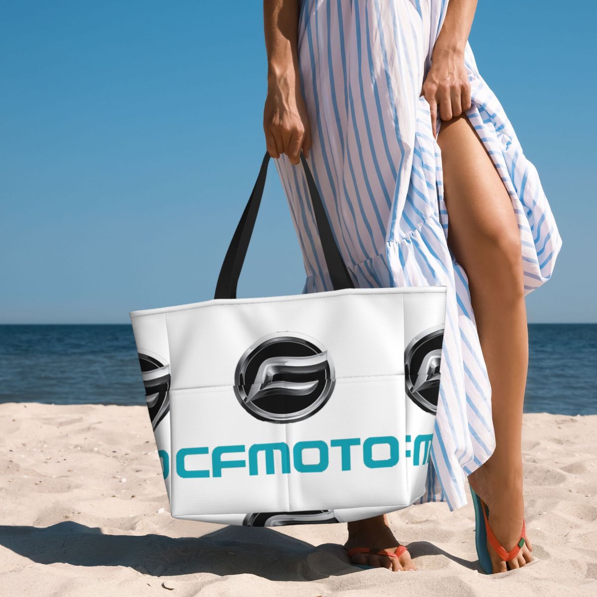 Yoga Fitness Tote - โลโก้ซีเอฟโมโตกระเป๋าใส่ของชายหาดสำหรับมอเตอร์ไซค์ กระเป๋ากีฬา ยิม โยคะ กระเป๋าโท้ทขนาดใหญ่ กระเป๋าเดินทางสำหรับผู้หญิง