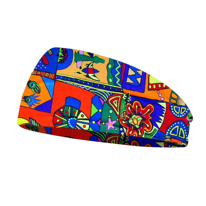 Yoga Fitness Band - Creative Graffiti Unisex โยคะยืดหยุ่นแถบคาดศีรษะกีฬา Run Sweatband
