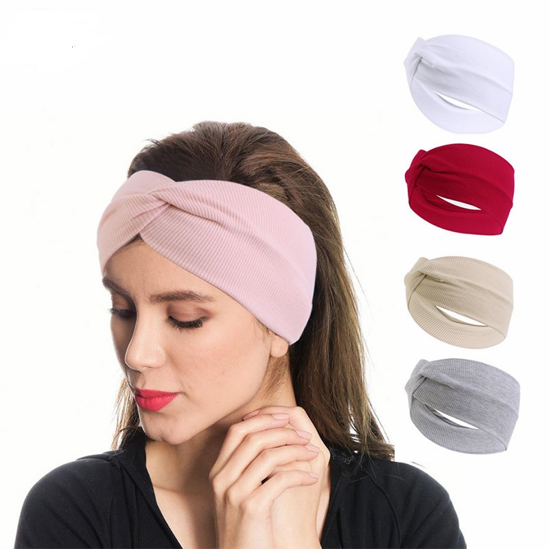 Stretch Strap Yoga - ที่คาดผมยืดหยุ่นแบบไขว้ด้านหน้า สำหรับโยคะ แต่งหน้า และล้างหน้า
