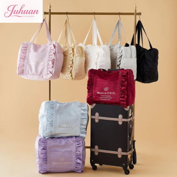 Yoga Fitness Tote - 2025 ใหม่ญี่ปุ่นซาติน Multi-สี Lotus Leaf Lace