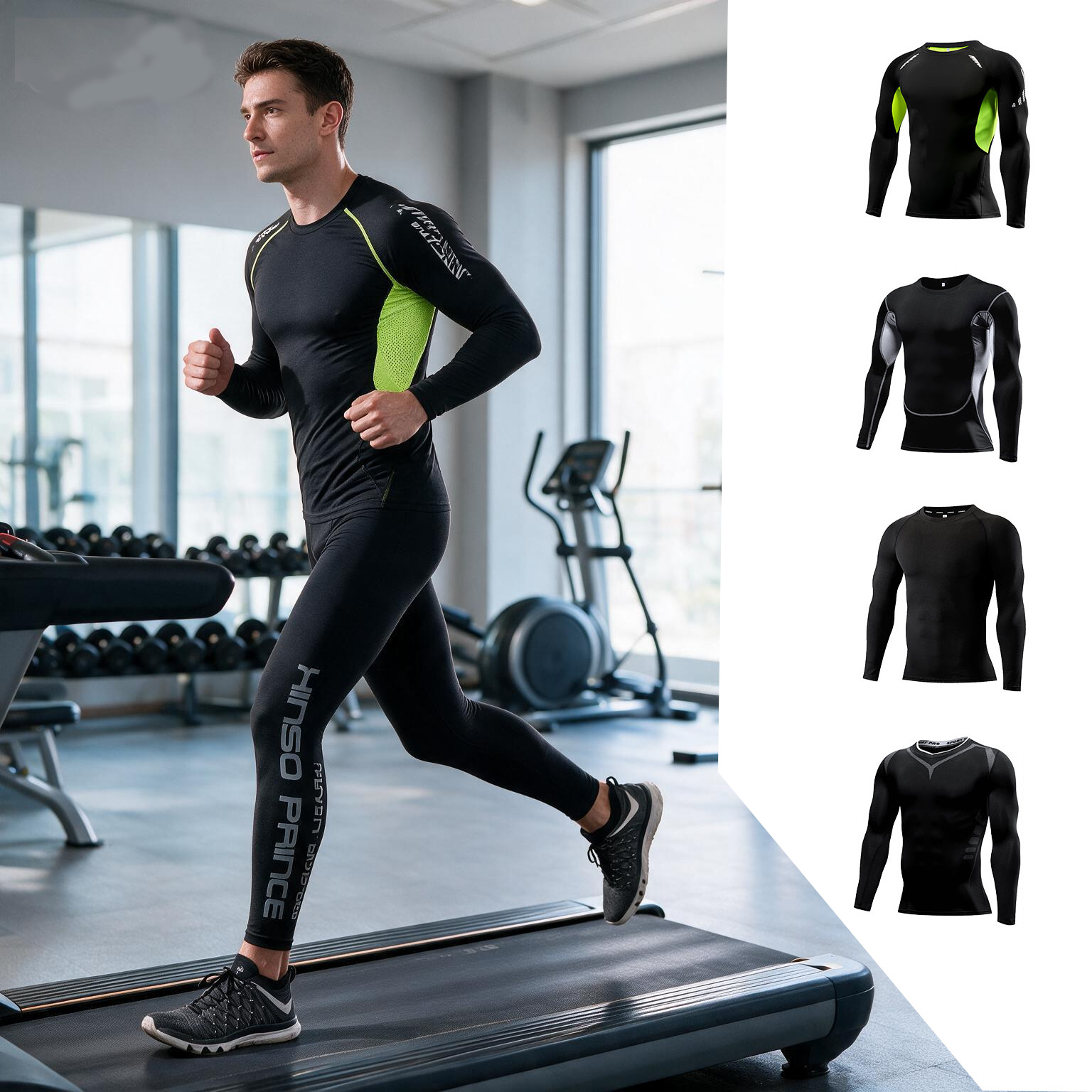 Yoga Fitness Set - ชุดกีฬาบีบรัดรูปสำหรับผู้ชายปี 2026, ชุดโยคะกีฬาฝึกซ้อมแบบยืดหยุ่น, ชุดออกกำลังกายฟิตเนสสำหรับวิ่งจ๊อกกิ้งและกีฬาในยิม