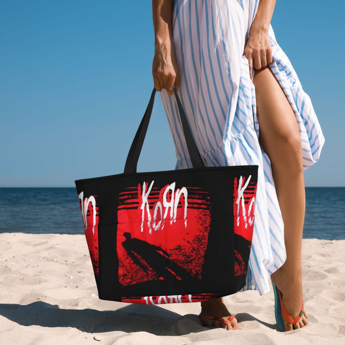 กระเป๋าโท้ทชายหาด Korn Metal R - Yoga Fitness Music บทวิจารณ์และราคา