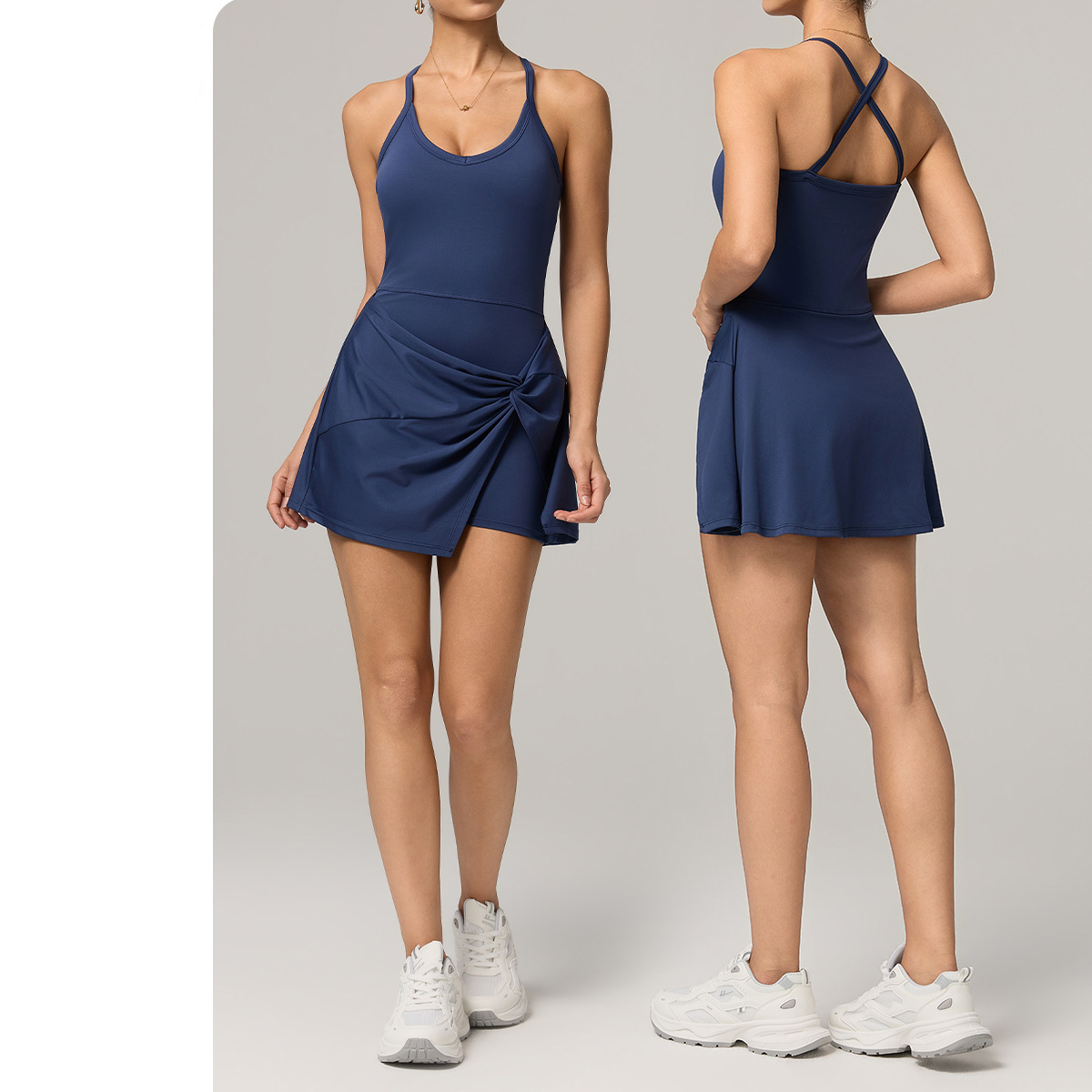 ชุดเดรสเทนนิสแบบชิ้นเดียวสำหรั - Yoga Fitness Dress บทวิจารณ์และราคา