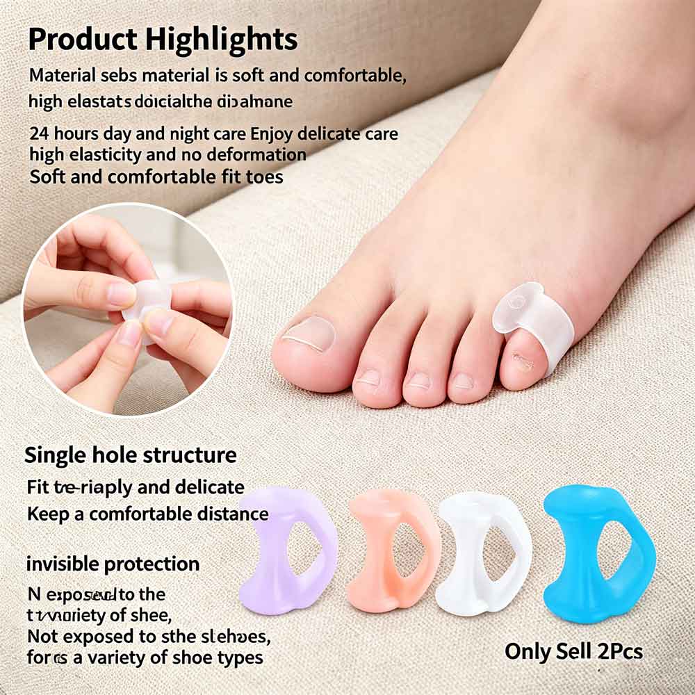 2 ชิ้น ซิลิโคนตัวแก้ไขนิ้วเท้า - Yoga Toe Separator บทวิจารณ์และราคา