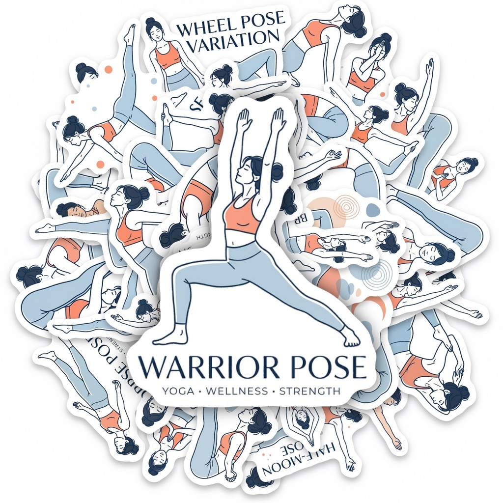 สติกเกอร์ท่าโยคะ 50 ชิ้น, สติก - Yoga Fitness Journal บทวิจารณ์และราคา