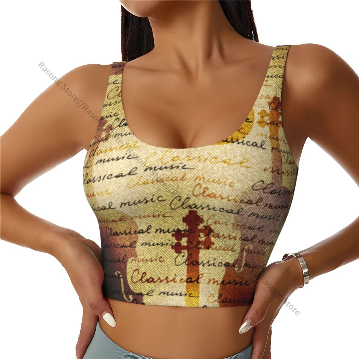 เสื้อชั้นในกีฬาสำหรับผู้หญิง ว - Yoga Fitness Music บทวิจารณ์และราคา