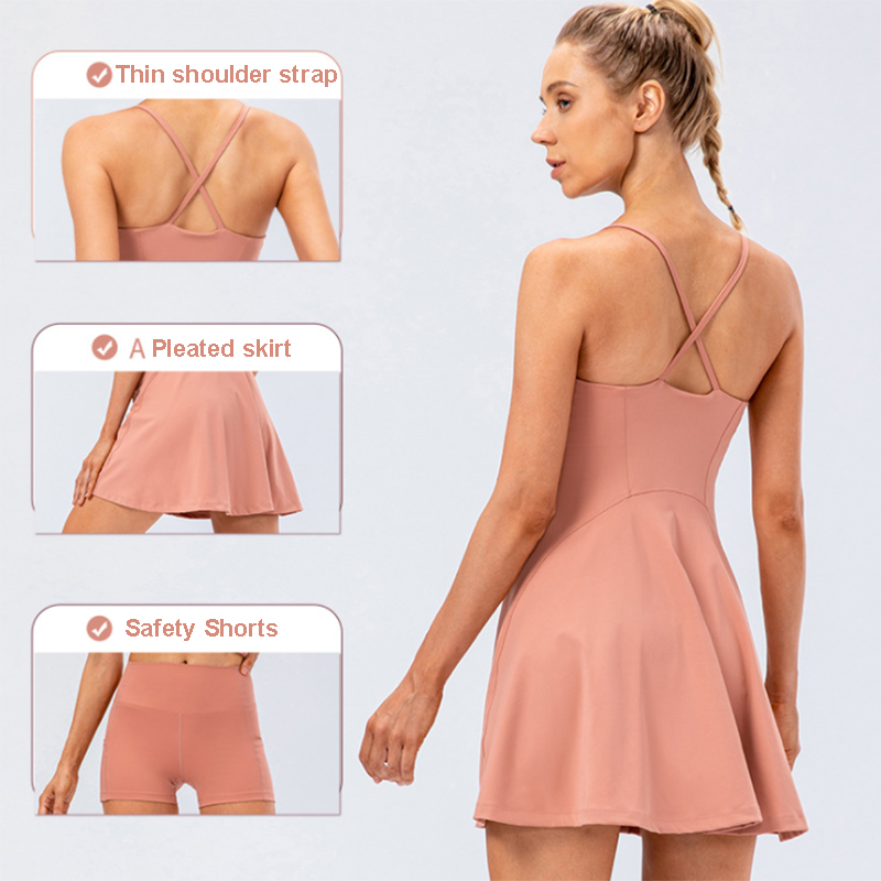 ผู้หญิงเทนนิสโยคะกระโปรงยืดนุ่ - Yoga Fitness Dress บทวิจารณ์และราคา
