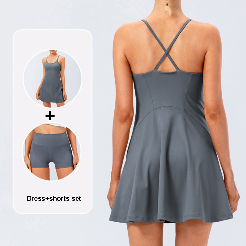 ผู้หญิงเทนนิสโยคะกระโปรงยืดนุ่ - Yoga Fitness Dress บทวิจารณ์และราคา