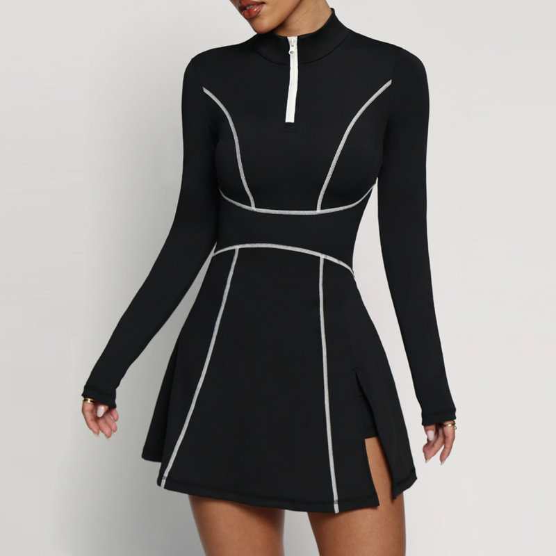 ชุดเดรสเทนนิส กอล์ฟ โยคะ แขนยา - Yoga Fitness Dress บทวิจารณ์และราคา