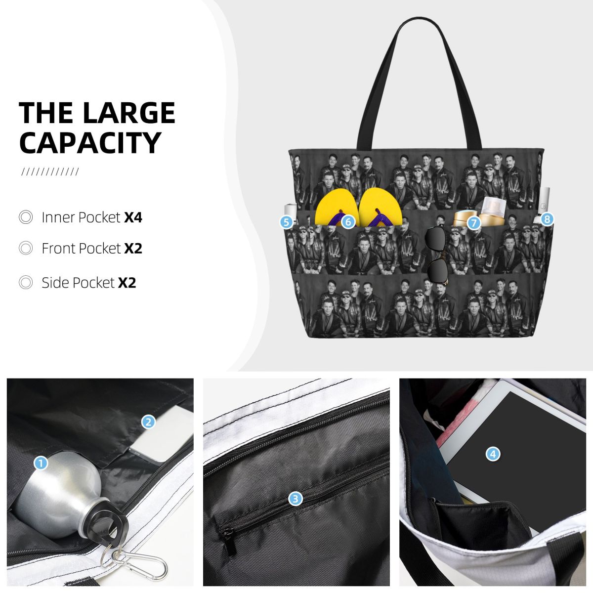 กระเป๋าโท้ทลายวงดนตรี New Kids - Yoga Fitness Tote บทวิจารณ์และราคา