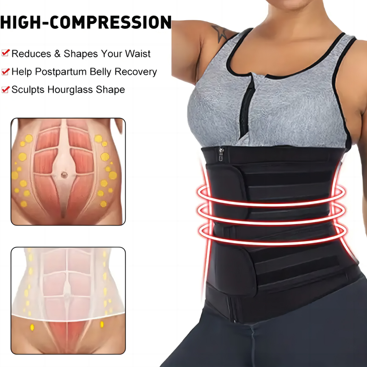 เข็มขัดรัดเอวสำหรับผู้หญิง สาย - Waist Trainer Women บทวิจารณ์และราคา