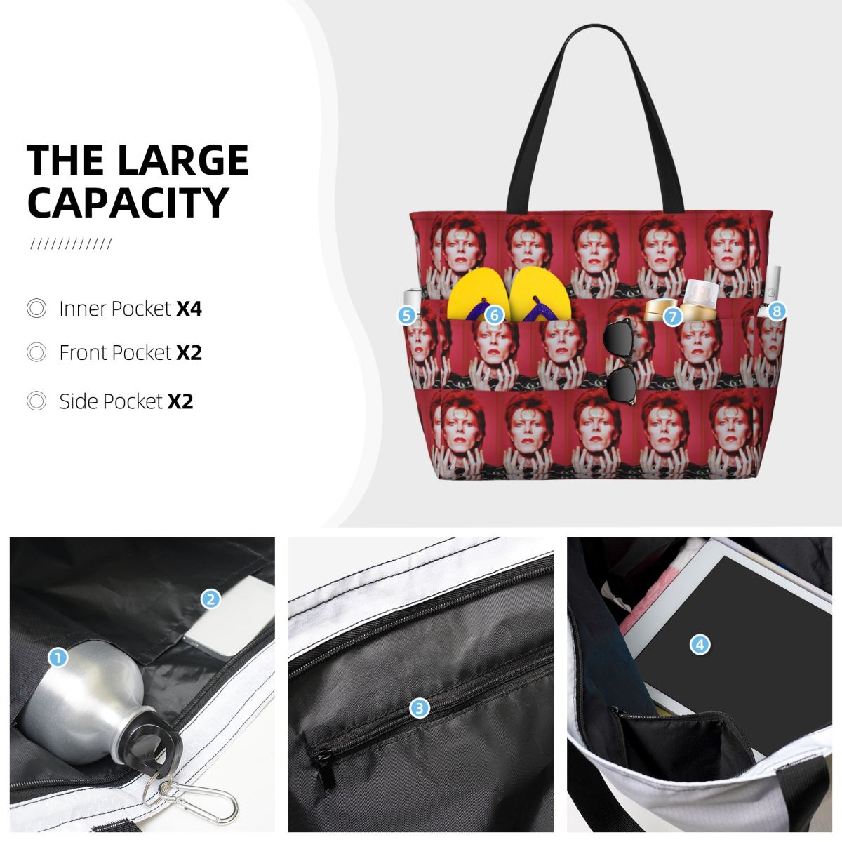 เดวิดส์ โบวีด์ บีช โทท แบ็กกระ - Yoga Fitness Tote บทวิจารณ์และราคา