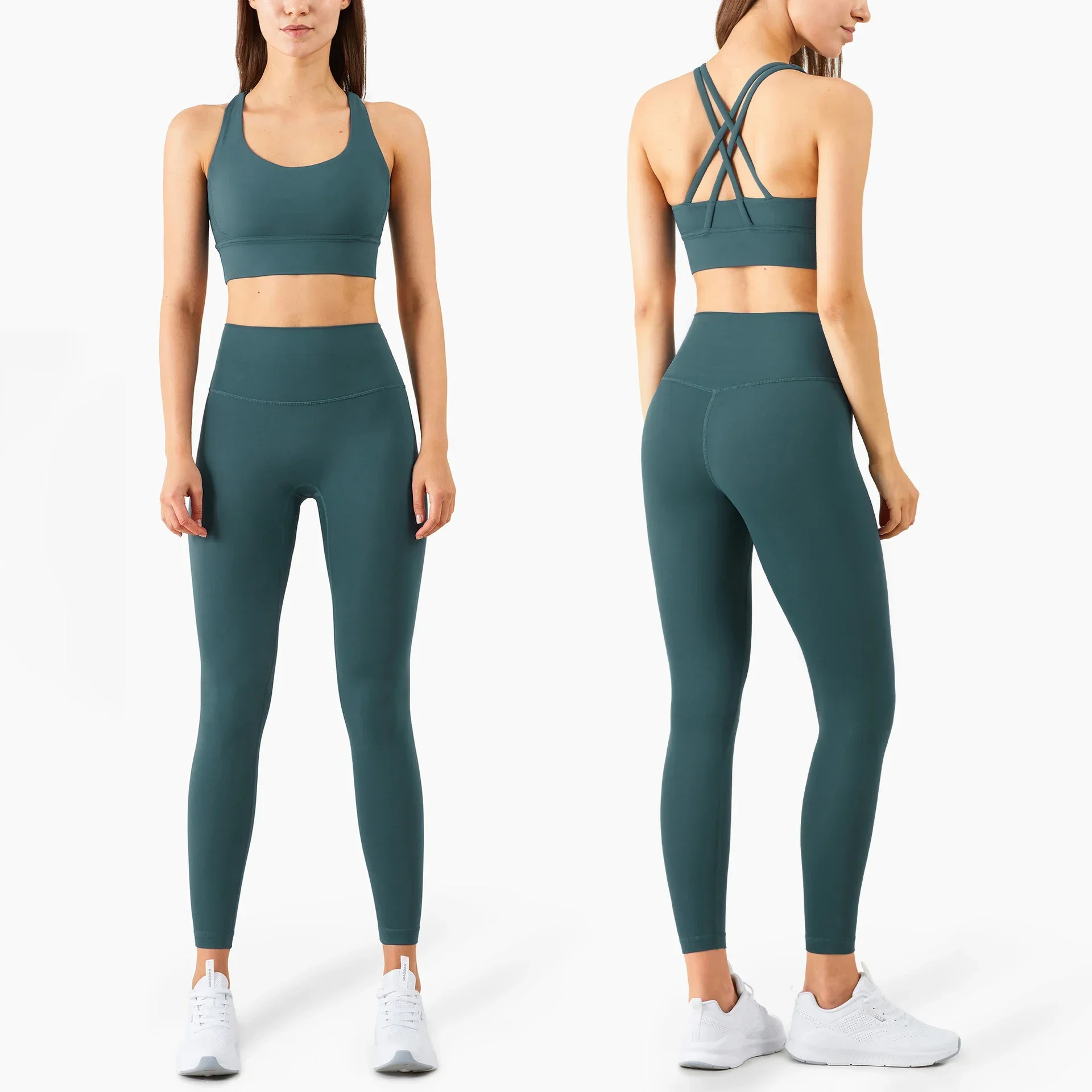 ชุดโยคะผู้หญิงสีพื้น 2 ชิ้น ชุ - Yoga Fitness Kleidung บทวิจารณ์และราคา