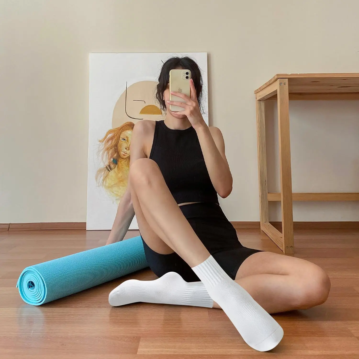 ถุงเท้าโยคะสำหรับผู้หญิง 4 คู่ - Yoga & Fitness With Denise บทวิจารณ์และราคา
