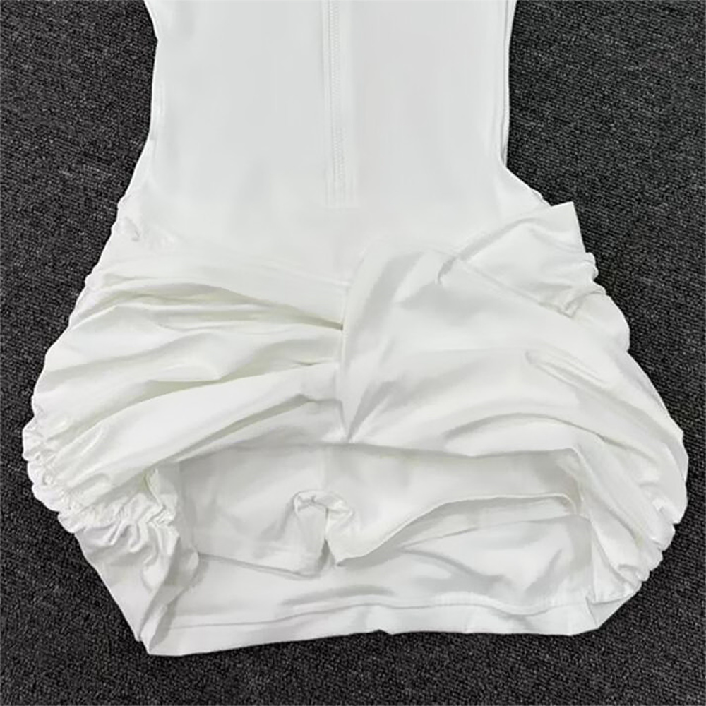 ชุดโยคะแขนสั้นมีซิป ชุดเดรสกีฬ - Yoga Fitness Dress บทวิจารณ์และราคา