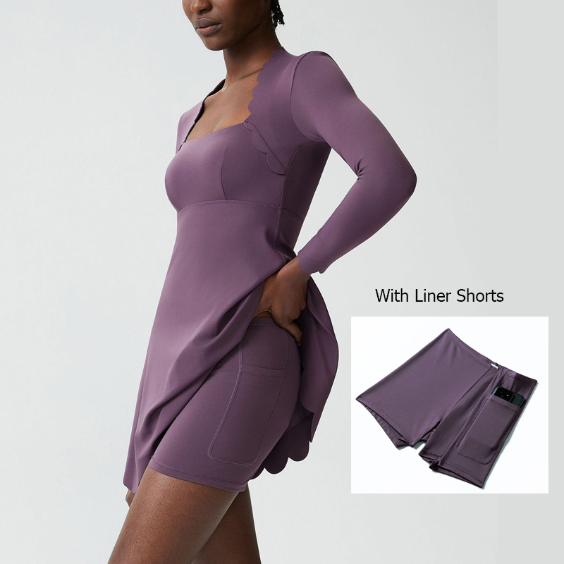 กระโปรงเทนนิสโยคะสำหรับผู้หญิง - Yoga Fitness Dress บทวิจารณ์และราคา