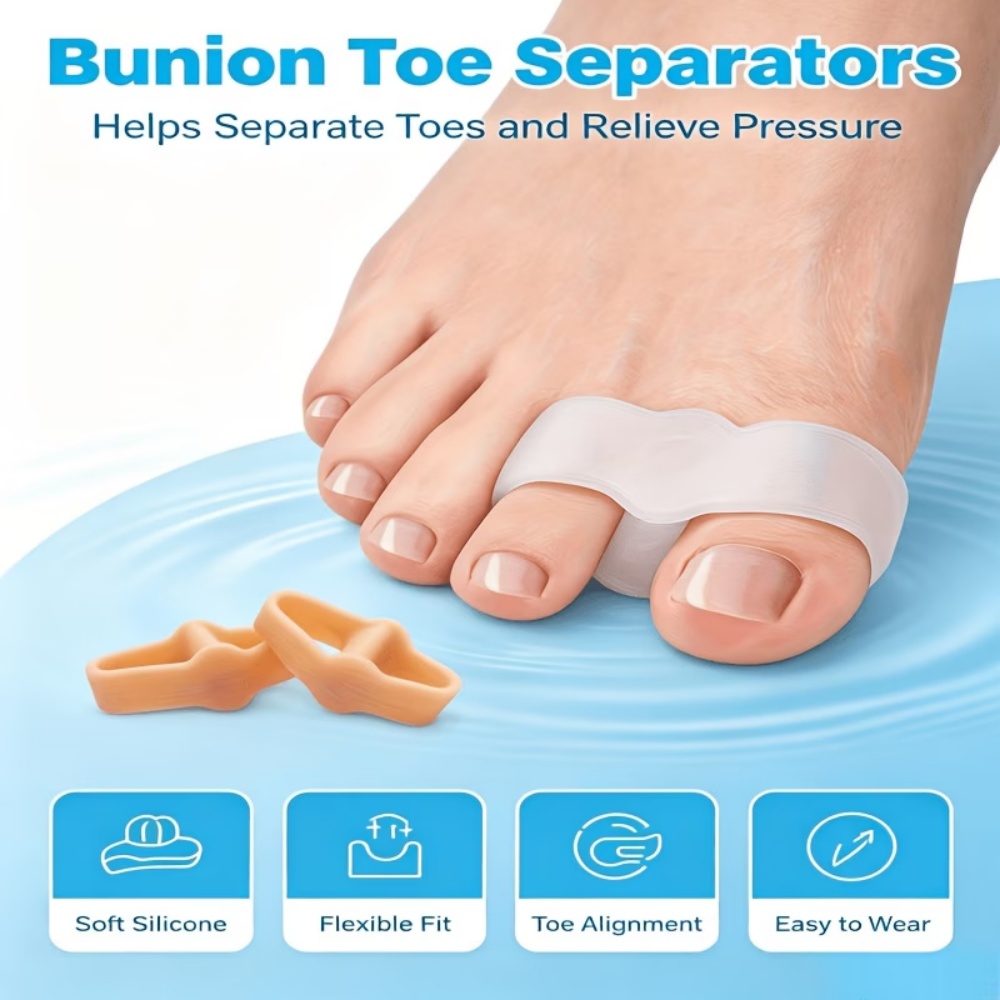 ที่แยกนิ้วเท้าซิลิโคนแบบนุ่ม 9 - Yoga Toe Separator บทวิจารณ์และราคา