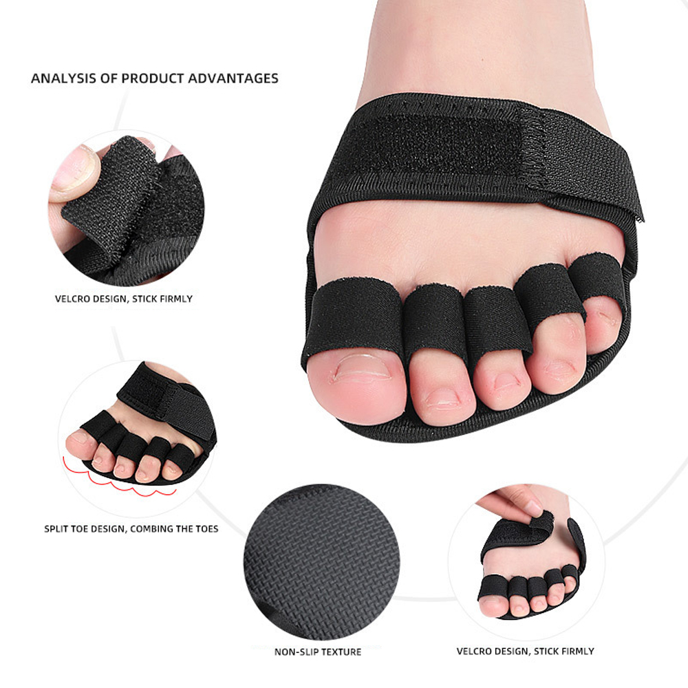 1 คู่ห้านิ้วครึ่งปาล์มถุงเท้าโ - Yoga Toe Separator บทวิจารณ์และราคา