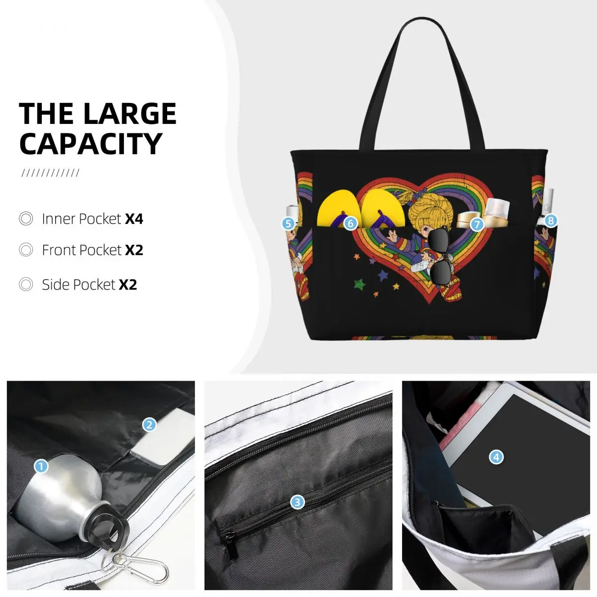 เรนโบว์ ไบรท์ วิธ เรนโบว์ ฮาร์ - Yoga Fitness Tote บทวิจารณ์และราคา