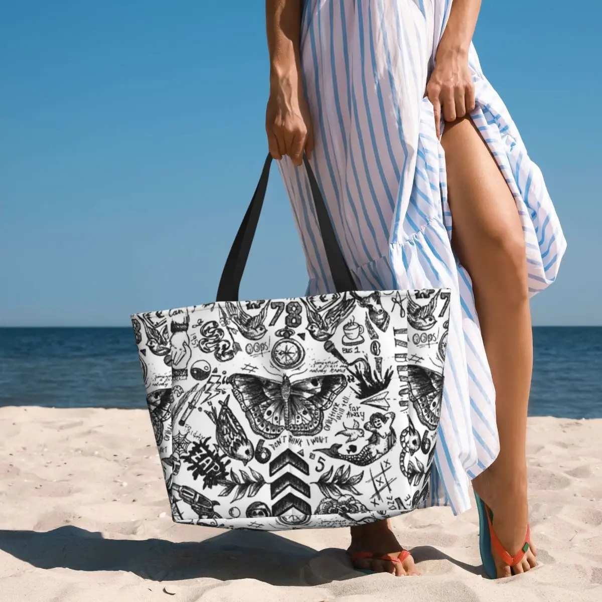 One Direction - Tattoos Beach  - Yoga Fitness Tote บทวิจารณ์และราคา